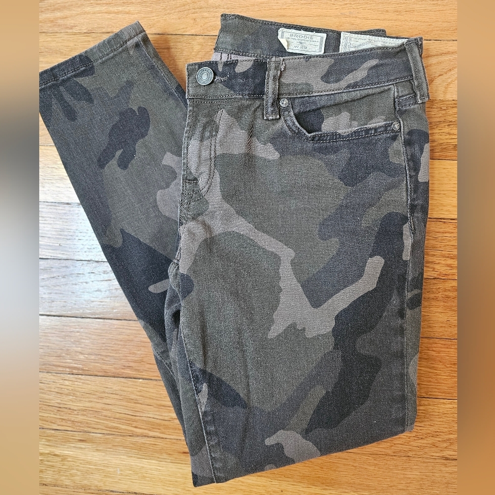 All Saints Camo Skinny Jeans - Black and Gray